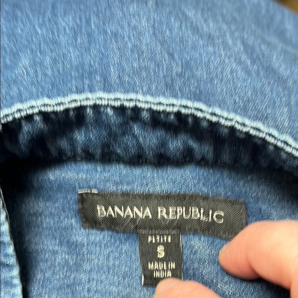 Banana Republic Blue Denim Button Down Tuxedo Shirt - Picture 9 of 10